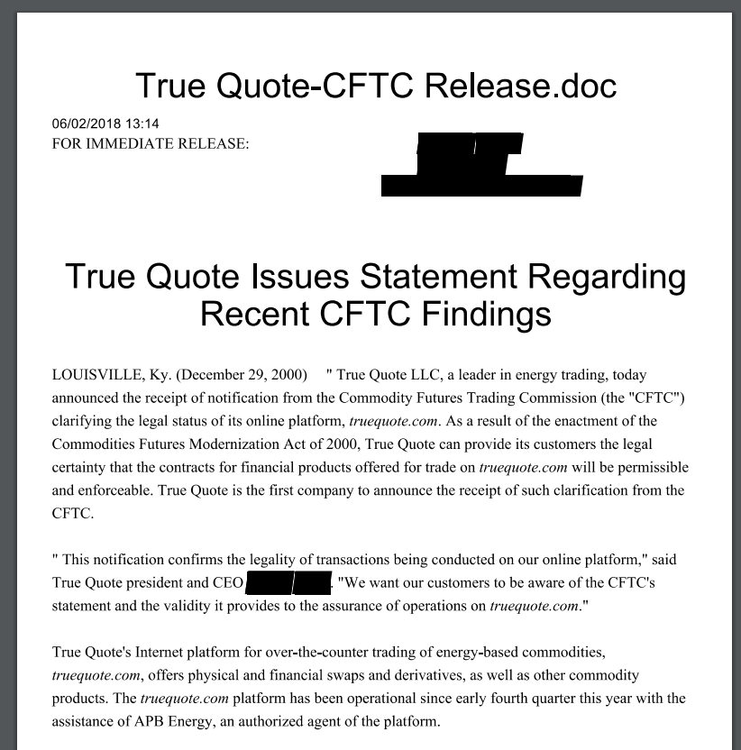 Printed redacted content