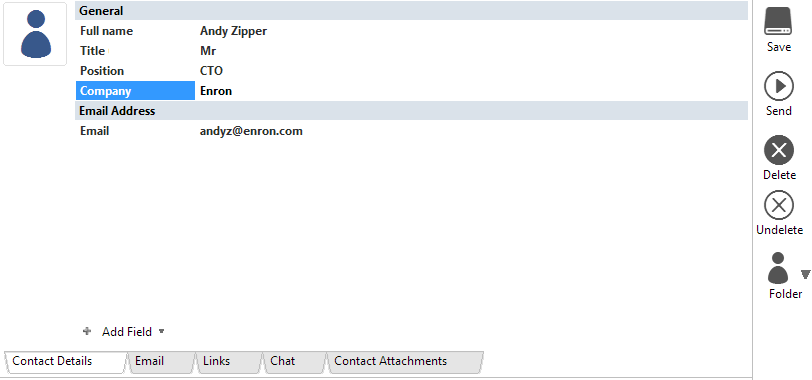Filling out the subject contact details