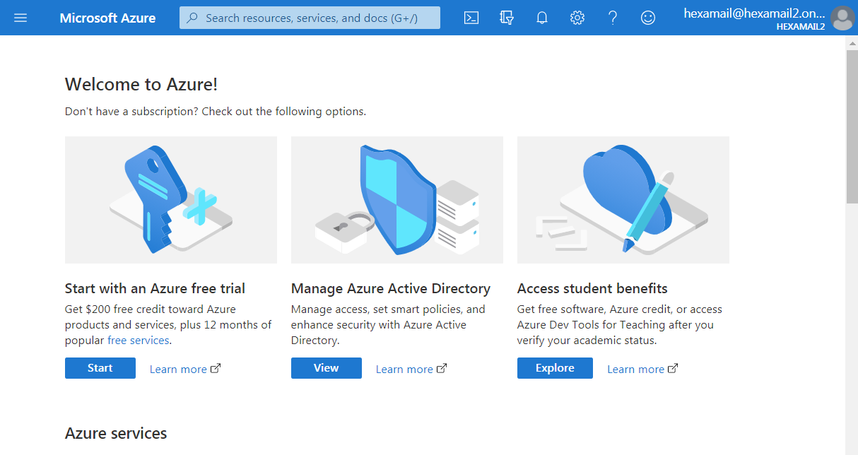 Login to the Azure Portal