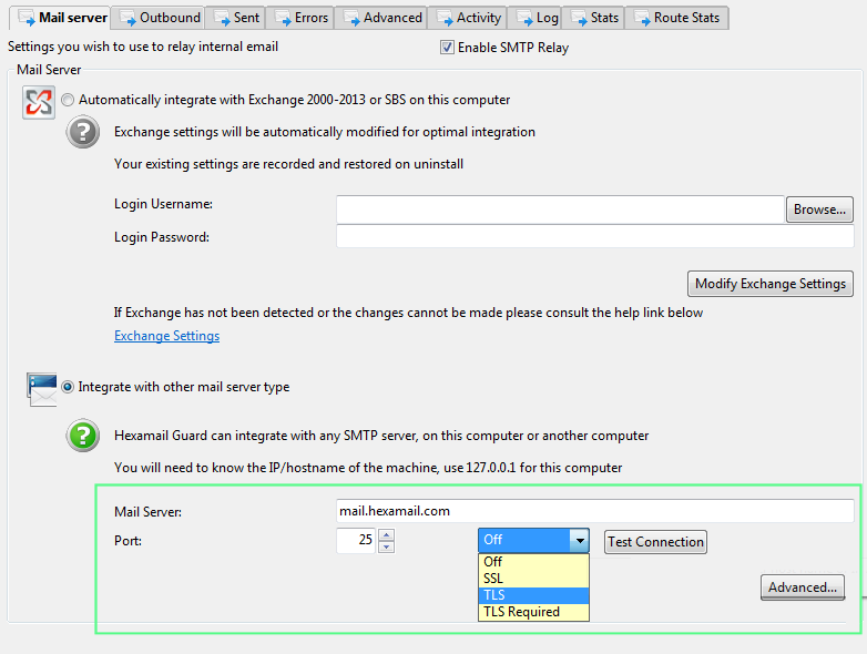 Mail server SSL or TLS