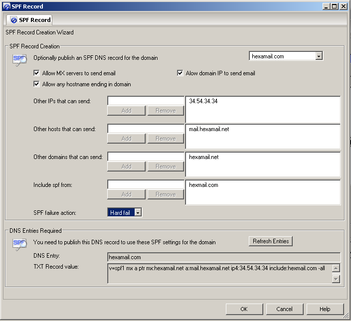 Creating the SPF wizard for your domain